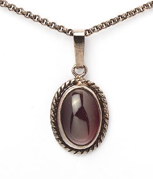 Goettgen Collier Kette mit Anhänger Granat 925