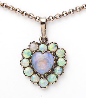 Goettgen Collier Kette mit Anhänger Opal 925