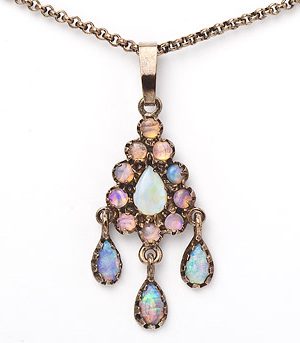 Goettgen Collier Kette mit Anhänger Opal 925