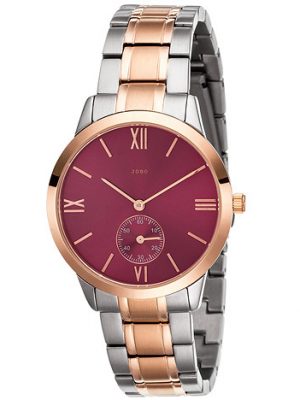 JOBO Damen Armbanduhr Quarz Analog Edelstahl bicolor vergoldet Damenuhr