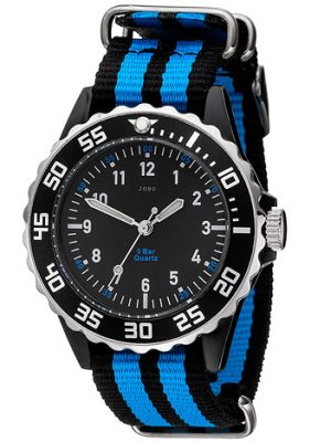 JOBO Kinder Armbanduhr Quarz Analog schwarz blau Kinderuhr