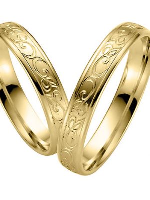LOVE by Goettgen Trauringe Paar, Gelb 333 Gold, Eheringe