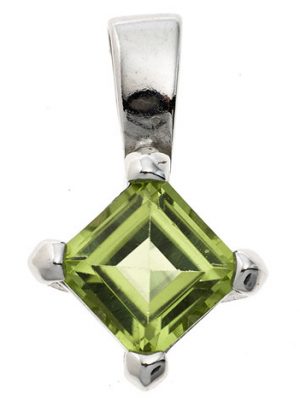 SIGO Anhänger 925 Sterling Silber rhodiniert 1 Peridot grün