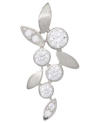 SIGO Anhänger 925 Sterling Silber rhodiniert mattiert mit Zirkonia