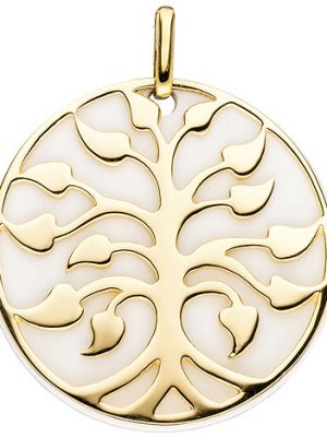 SIGO Anhänger Baum 925 Sterling Silber gold vergoldet 1 Achat-Imitation