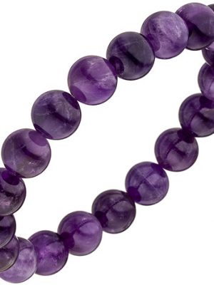 SIGO Armband Amethyst lila violett 19 cm Amethystarmband Edelsteinarmband elastisch