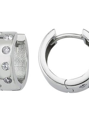SIGO Creolen 925 Sterling Silber 18 Zirkonia Ohrringe Silberohrringe
