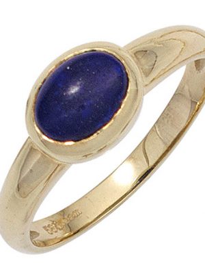 SIGO Damen Ring 585 Gold Gelbgold 1 Lapislazuli blau Goldring