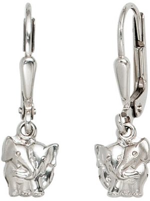 SIGO Kinder Boutons Elefant 925 Silber mattiert Ohrringe Ohrhänger Kinderohrringe
