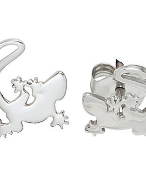 SIGO Kinder Ohrstecker Gecko 925 Sterling Silber rhodiniert Ohrringe Kinderohrringe