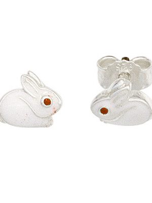 SIGO Kinder Ohrstecker Hase 925 Sterling Silber rhodiniert Ohrringe Kinderohrringe