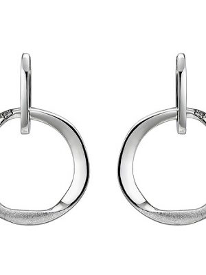 SIGO Ohrhänger 925 Silber eismatt 18 Zirkonia Ohrringe Silberohrringe