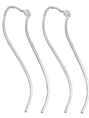 SIGO Ohrringe Durchzieher, doppelte Welle, Silber 925
