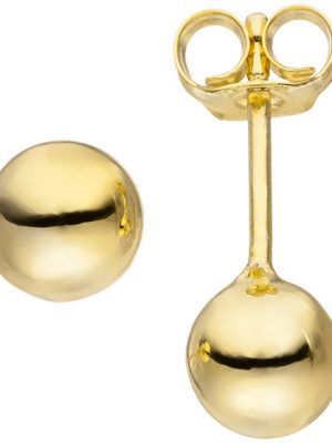SIGO Ohrstecker Kugel 6 mm 925 Silber gold vergoldet Ohrringe Kugelohrstecker