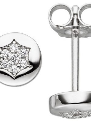 SIGO Ohrstecker Stern 925 Sterling Silber 14 Zirkonia Ohrringe Sternohrstecker