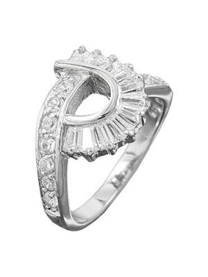 SIGO Ring, Zirkonia, rhodiniert Silber 925