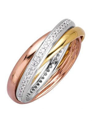 3tlg. Damenring Diemer Diamant Multicolor