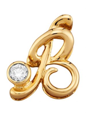 Buchstaben-Anhänger 'B' Diemer Diamant Gelbgoldfarben