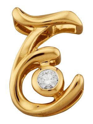 Buchstaben-Anhänger 'E' Diemer Diamant Gelbgoldfarben