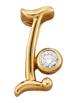 Buchstaben-Anhänger 'I' Diemer Diamant Gelbgoldfarben