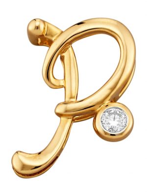 Buchstaben-Anhänger 'P' Diemer Gold Gelbgoldfarben