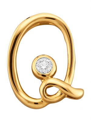 Buchstaben-Anhänger 'Q' Diemer Gold Gelbgoldfarben