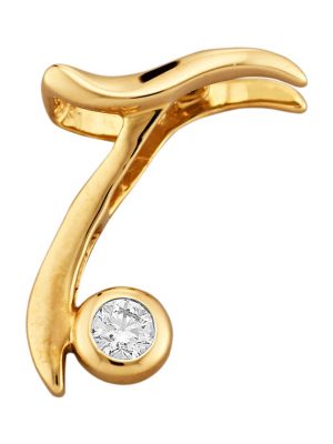 Buchstaben-Anhänger 'T' Diemer Gold Gelbgoldfarben