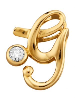 Buchstaben-Anhänger 'Y' Diemer Gold Gelbgoldfarben