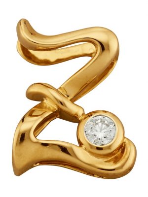 Buchstaben-Anhänger 'Z' Diemer Gold Gelbgoldfarben