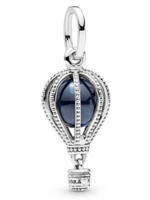 Charm-Anhänger -Blauer Heißluftballon- Pandora Blau