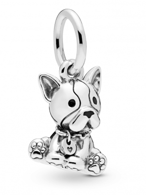 Charm-Anhänger -Bulldogge Welpe- Pandora Silberfarben