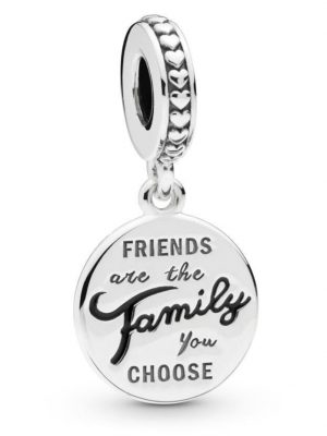Charm-Anhänger -friends are the family you choose- Pandora Silberfarben