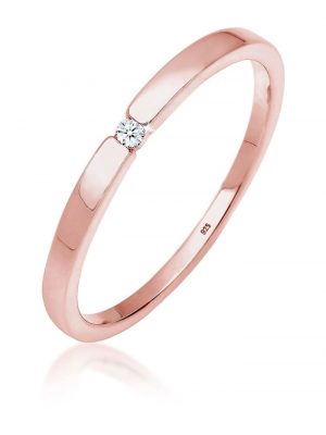 Diamore Ring Verlobungsring Klassiker Diamant (0.02 ct.) Silber Diamore Rosegold