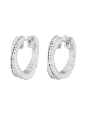JETTE Silver Creolen Wrapping