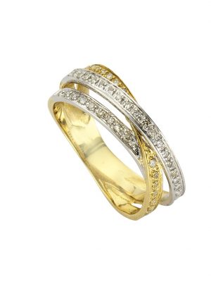 Ring 585/- Gold Diamant weiß Diamant Bicolor 0,24ct. Diamonds by Ellen K. gelb