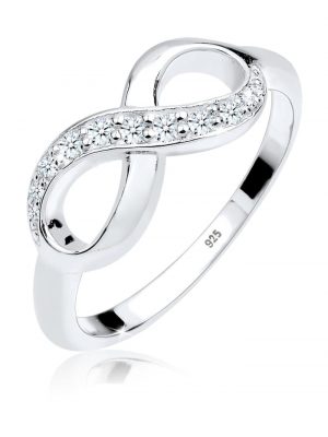 Ring Infinity Diamant 0.18 Ct. Geschenkidee 925 Silber Elli DIAMONDS Weiß