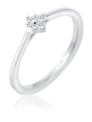 Ring Verlobung Klassisch Diamant 0.08 Ct. 925 Silber Elli DIAMONDS Silber