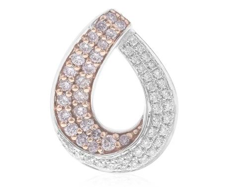 Anhänger Weißgold Roségold Diamant in pink in SI Qualität 18 Karat