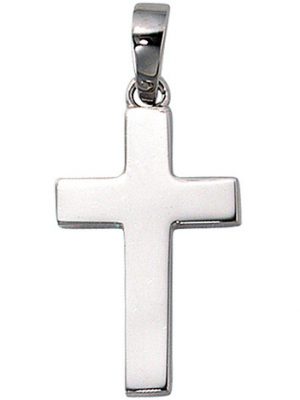 SIGO Anhänger Kreuz 925 Sterling Silber rhodiniert Kreuzanhänger Silberkreuz