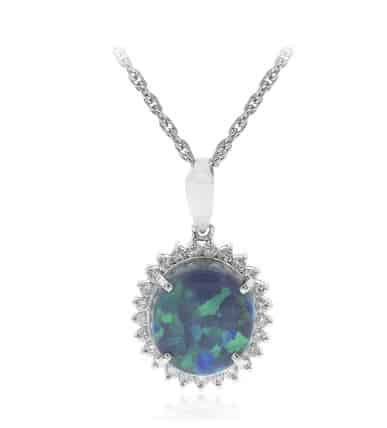 Platinkette mit schwarzem Opal