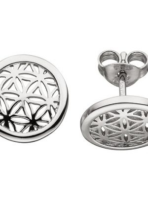 SIGO Ohrstecker blume des Lebens 925 Sterling Silber Ohrringe Silberohrringe