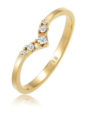 Ring Verlobungsring V-Form Diamant 0.07 Ct 585 Gelbgold DIAMORE Gold