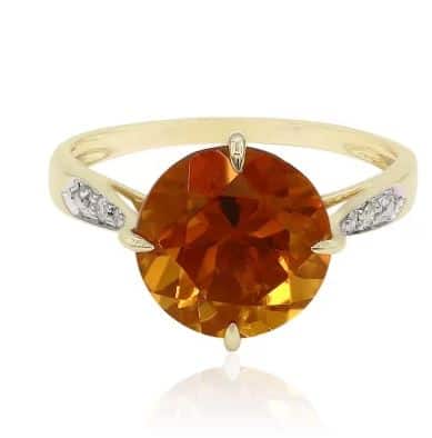 Ring aus Gold mit Mandarin Citrin