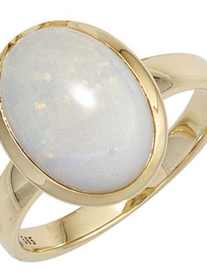 SIGO Damen Ring 585 Gold Gelbgold 1 Opal Goldring