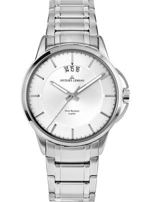 Jacques Lemans Analoguhr Herrenuhr Classic 1-1540E, weiß, EAN: 4040662098348