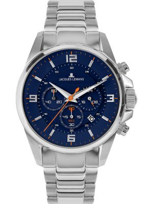 Jacques Lemans Herrenuhr im SALE Chronograph Sport 1-2118F, Blau, EAN: 4040662164302