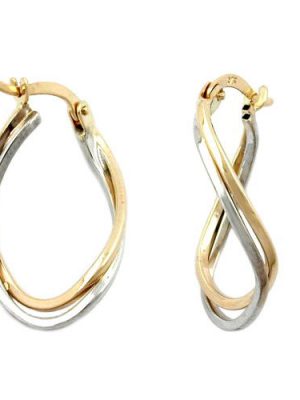 SIGO Creolen bicolor teil-rhodiniert Gold 375