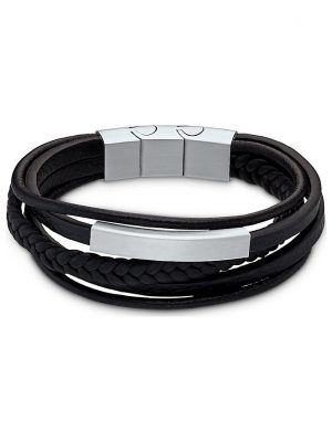 FAVS Armband 88003861 Leder, Edelstahl