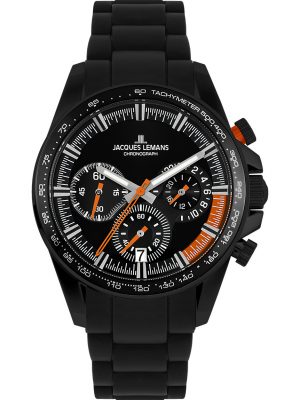 Jacques Lemans Herrenuhr im SALE Chronograph 1-2127H, Schwarz, EAN: 4040662164746