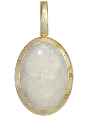 SIGO Anhänger oval 585 Gold Gelbgold 1 Opal Goldanhänger